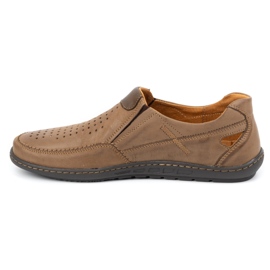 Olivier Men's leather loafers for summer 602 brown 1 Olivier Men's leather loafers for summer 602 brown 1