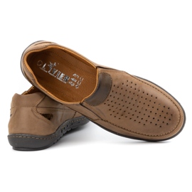 Olivier Men's leather loafers for summer 602 brown 3 Olivier Men's leather loafers for summer 602 brown 3