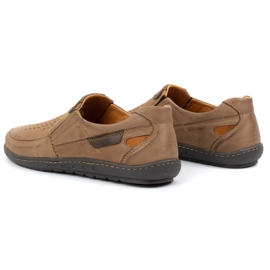 Olivier Men's leather loafers for summer 602 brown 4