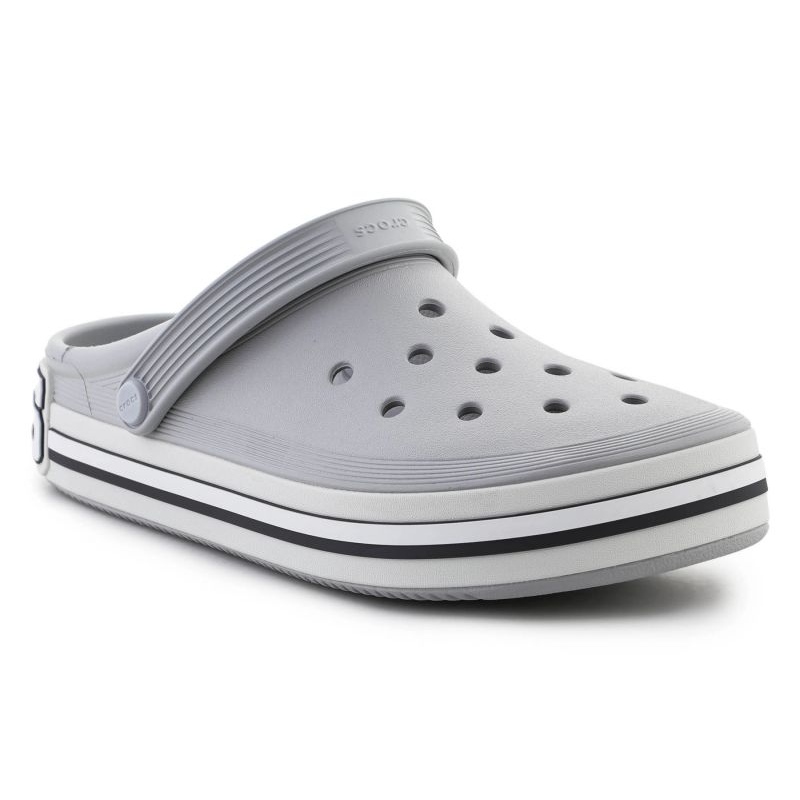 さら72 Crocs Off Court Logo Flip-Flops - Gray - Fashionable Shoes