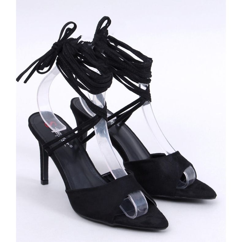 Gennaro Black lace-up high-heeled sandals 1