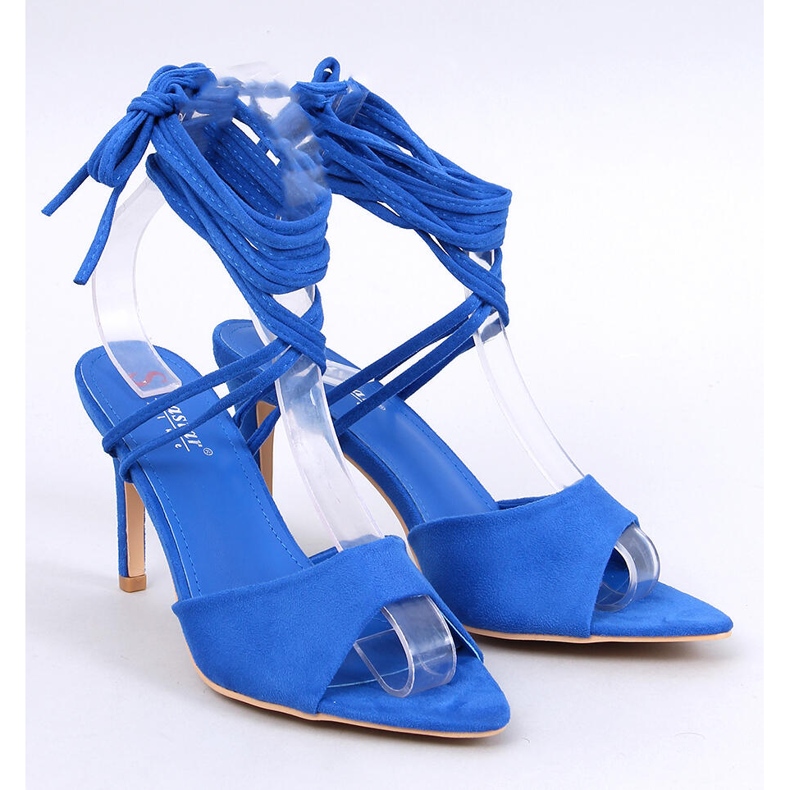 Gennaro Blue lace-up high-heeled sandals 1