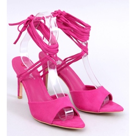 Gennaro Fuchsia lace-up high-heeled sandals pink 1