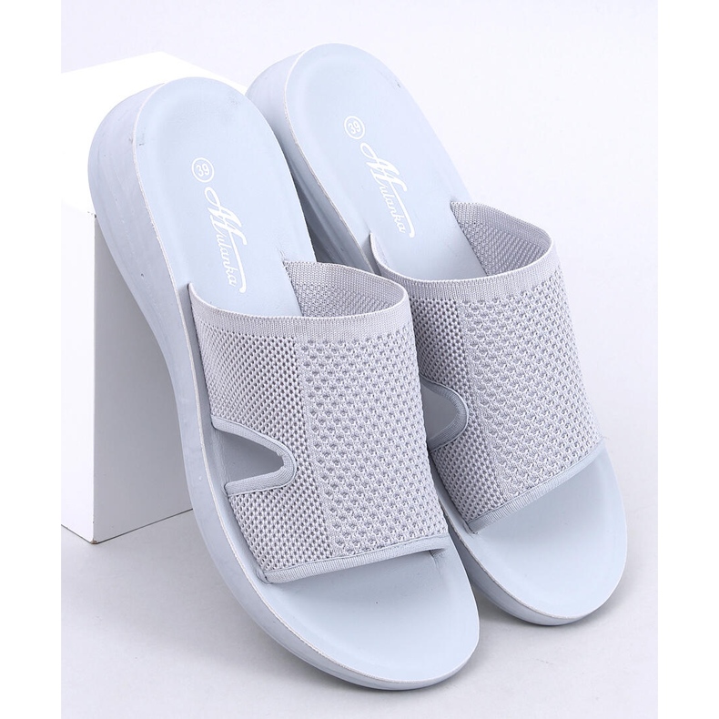 Herves Gray soft openwork slippers grey 1