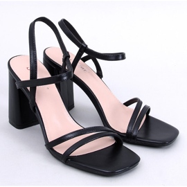 Borelli Black stable heel sandals 1