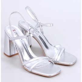 Borelli Silver stable heel sandals 1