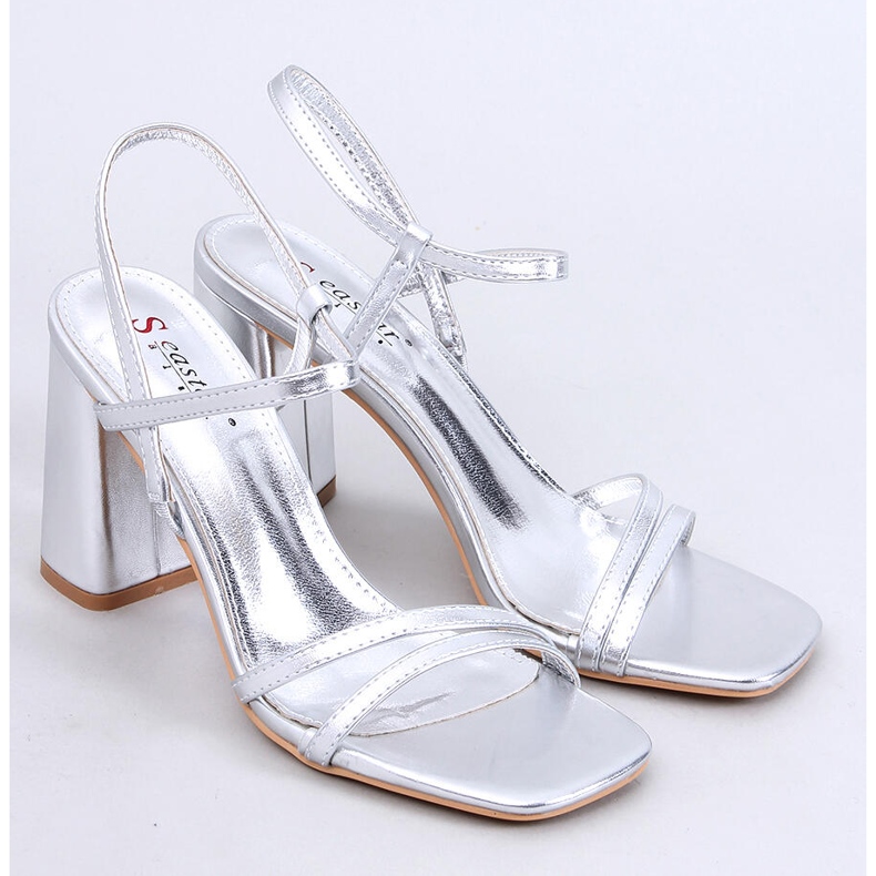 Borelli Silver stable heel sandals 1