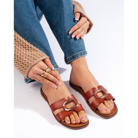 Brown women's flip-flops by Sergio Leone 1