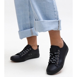 Black eco leather sneakers Big Star KK274106 1