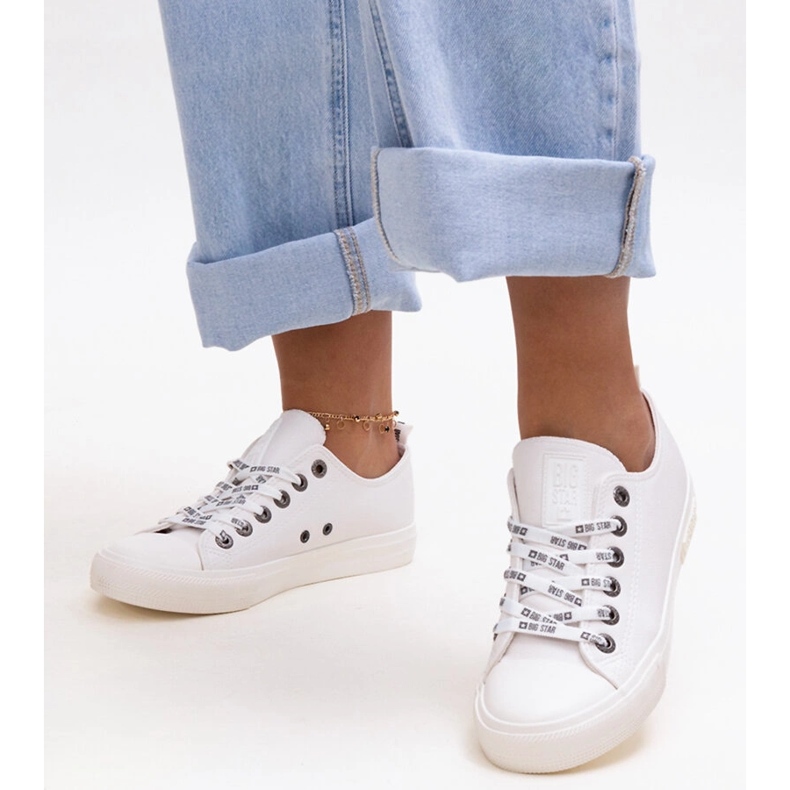 White eco leather sneakers Big Star KK274105 1 White eco leather sneakers Big Star KK274105 1