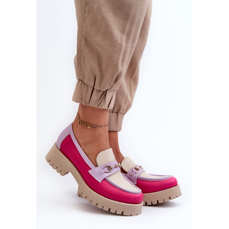 Zazoo 3475 Women's Leather Moccasins, Beige multicolored 2