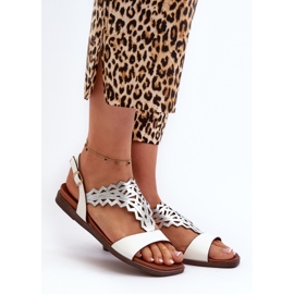 Sergio Leone SK070H Women's Flat Sandals, White 2 Sergio Leone SK070H Women's Flat Sandals, White 2