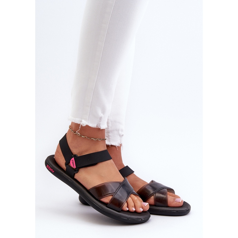 Fragrant Flat Sandals ZAXY JJ285011 Black 2