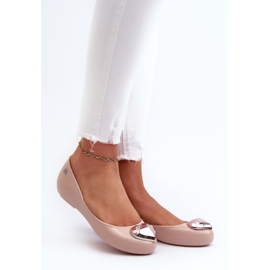 Women's Scented Ballerina Shoes With Heart ZAXY NN285010 Nude beige 2