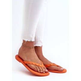 Women's Flat Flexible Flip-Flops ZAXY JJ285254 Orange 2