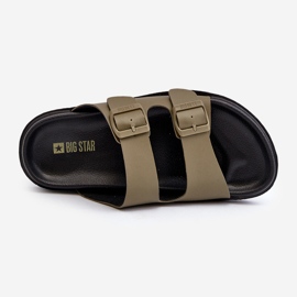 Light Men's Flip-Flops With Buckles Big Star NN174592 Dark Green 1