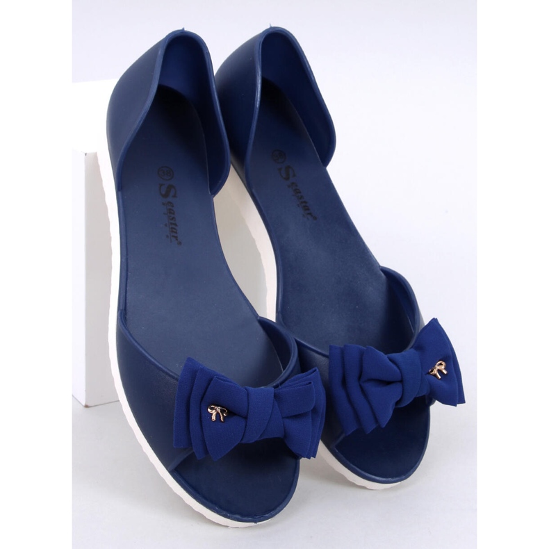 Meliski open toe ballerinas Agathe Navy blue 1 Meliski open toe ballerinas Agathe Navy blue 1