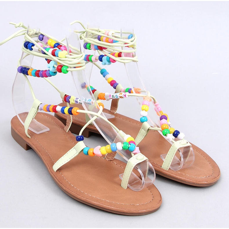 Roman sandals with Maios Green beads 1