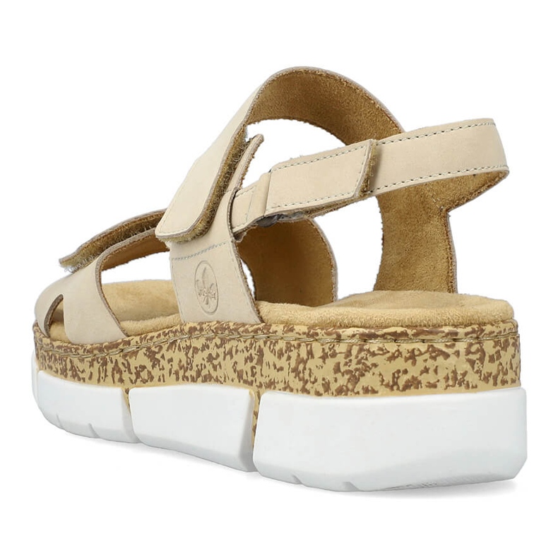 Comfortable women's beige Velcro sandals Rieker V2366-60 1