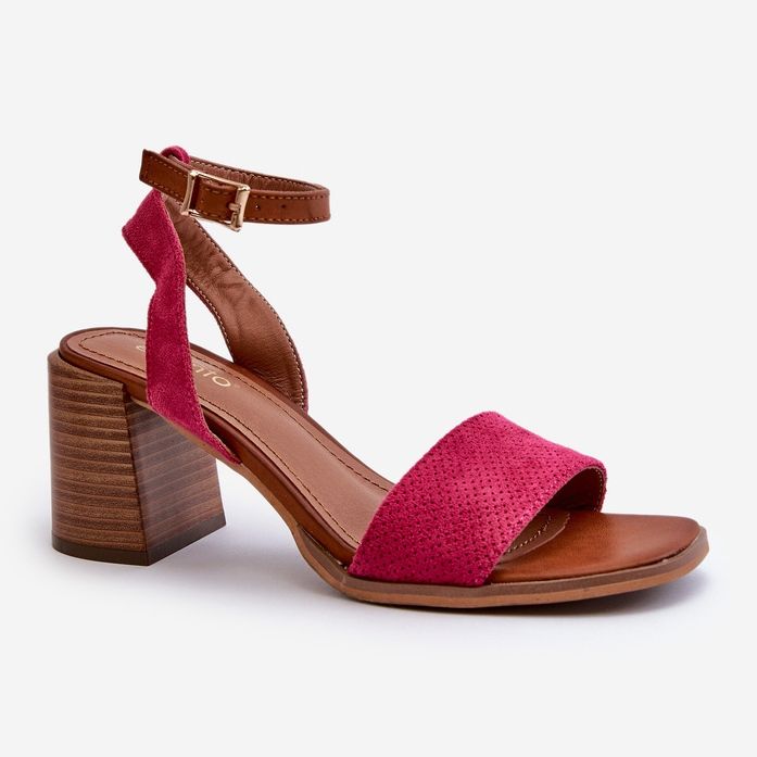 Women's High Heel Sandals Made of Eco Suede Fuchsia Ronvia pink 1