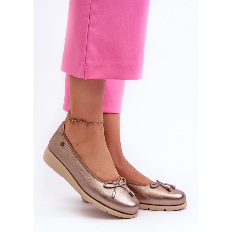 Elegant Women's Ballerina Shoes Made of Natural Leather Maciejka P6504-25 Gold golden 2 Elegant Women's Ballerina Shoes Made of Natural Leather Maciejka P6504-25 Gold golden 2