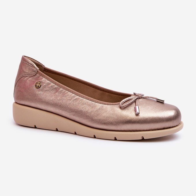 Elegant Women's Ballerina Shoes Made of Natural Leather Maciejka P6504-25 Gold golden 1 Elegant Women's Ballerina Shoes Made of Natural Leather Maciejka P6504-25 Gold golden 1