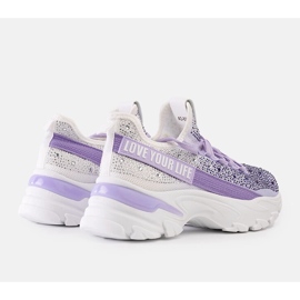 White and purple shiny massive sneakers by Senai violet 1