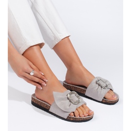 Gray flip-flops with a cork sole grey 1