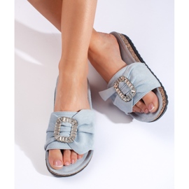 Blue flip-flops with cork soles 2