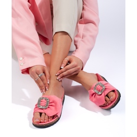 Pink flip-flops with a cork sole 1