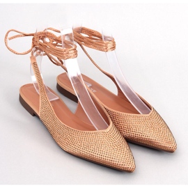 Rhinestone open heel ballerinas by Vonda Champagne golden 1