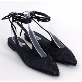 Ballerinas with rhinestones open heel Vonda Black 1