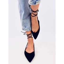 Dentoni Black lace-up ballet flats 2