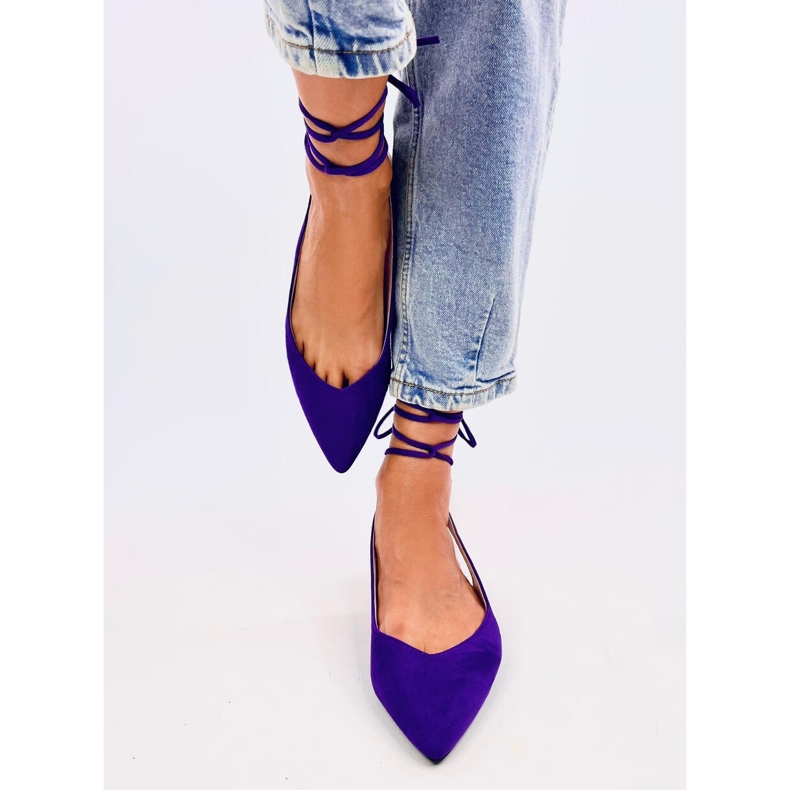 Dentoni Purple lace-up ballet flats 1