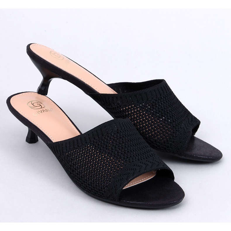 Bertini Black openwork duck flip flops 1