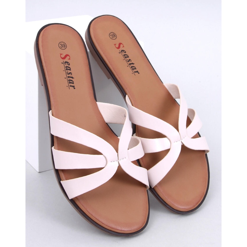 Delicate women's slippers by Fabrices Beige 1