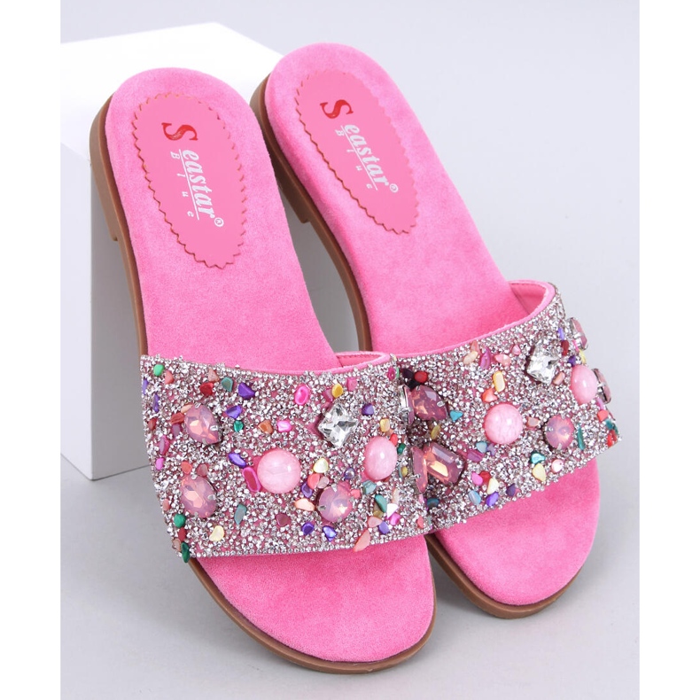 Abriel Fuchsia stone flip-flops pink 1