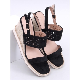 Debeve Black wedge espadrille sandals 1