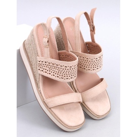 Debeve Beige wedge espadrille sandals 1