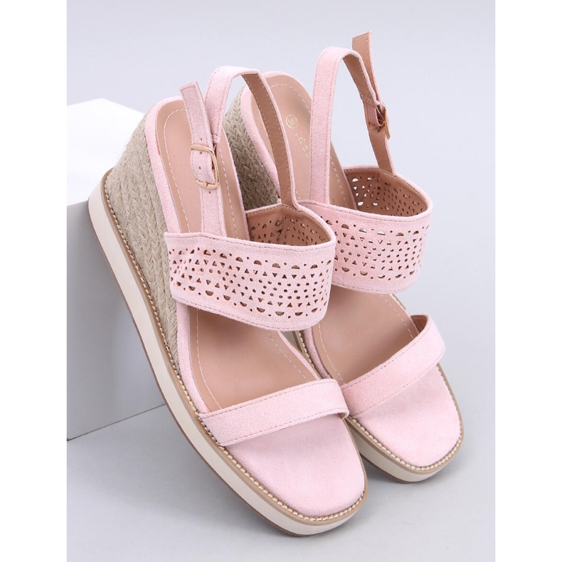Debeve Pink wedge espadrille sandals 1