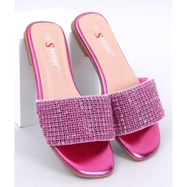 Yanni Fuchsia rhinestone flip-flops pink 1