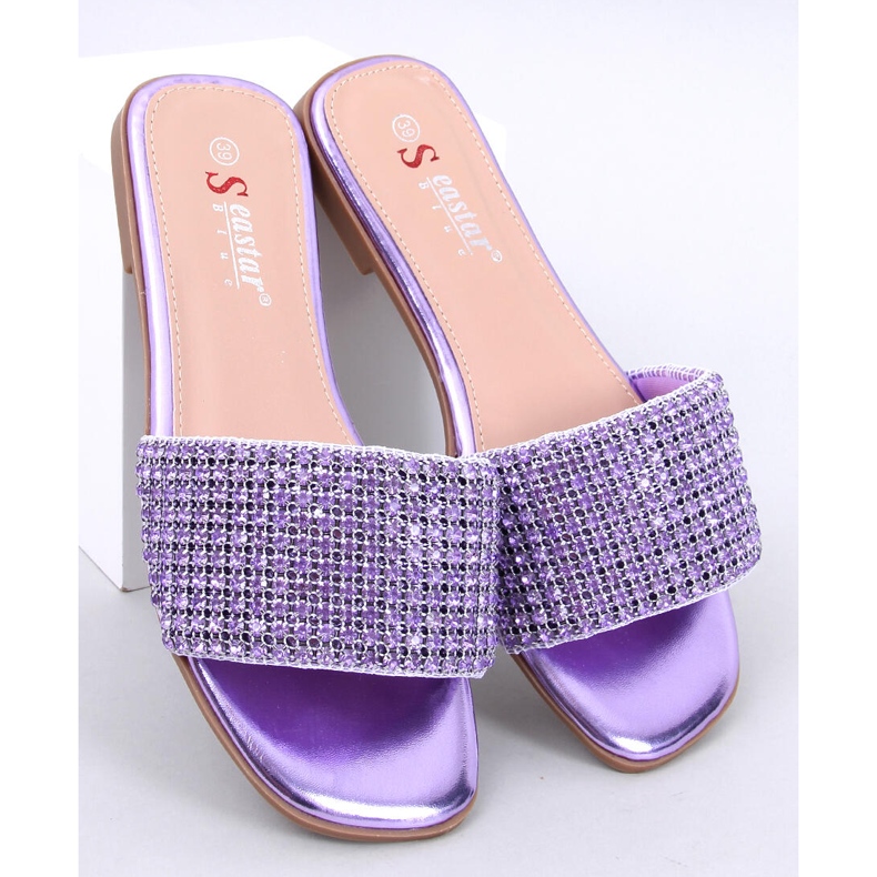 Yanni Purple rhinestone flip-flops 1