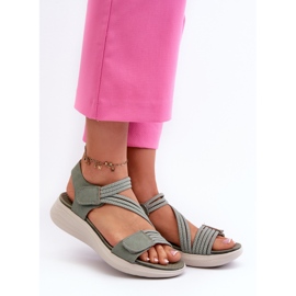 Women's Comfortable Velcro Sandals Green Eladora 2
