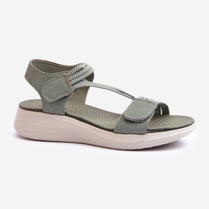 Women's Comfortable Velcro Sandals Green Eladora 1