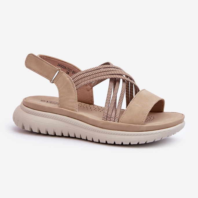 Evento Light, Comfortable Women's Velcro Sandals Beige Ceclea 1 Evento Light, Comfortable Women's Velcro Sandals Beige Ceclea 1