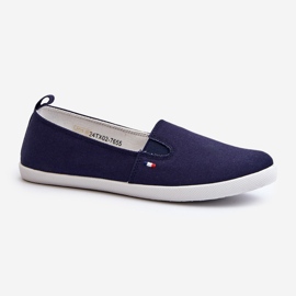 Women's Slip-On Sneakers, Navy Blue Adrancia 1