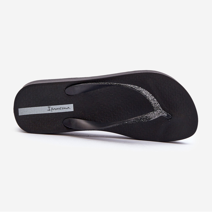 Women's Flip-Flops With a Glitter Strap 83386 Ipanema Mesh Chic Plat Fem Black 1