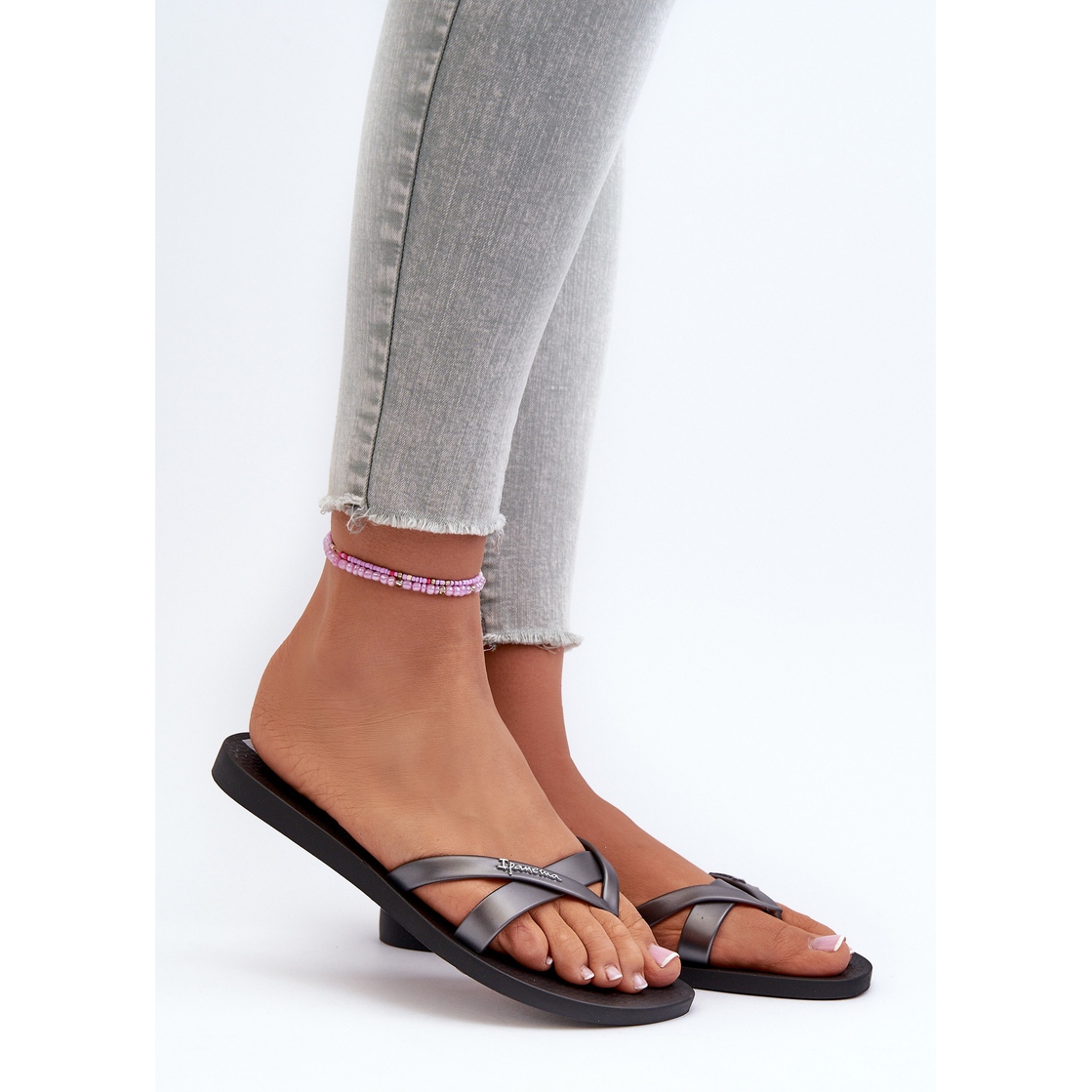 Ipanema silver flip flops on sale