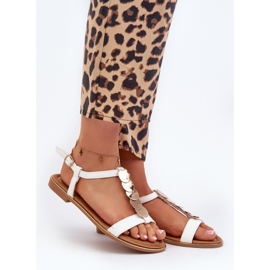 Women's Flat Sandals Made of Eco Leather, White Jeritellia 1