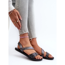 Women's Sandals 82429 Ipanema Vibe Sandal Fem Black and Silver 1